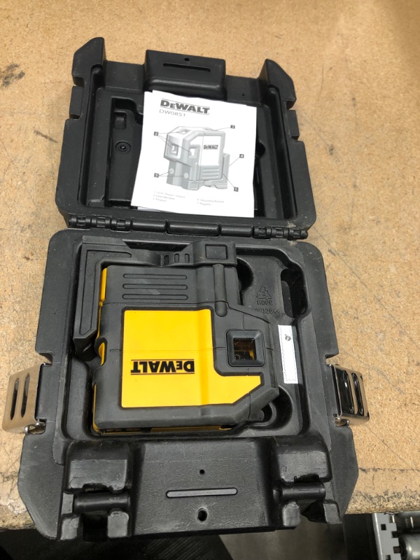 Photo 1 of DEWALT 165 ft. Red Self-Leveling 5-Spot & Horizontal Line Laser Level with (3) AA Batteries & Case