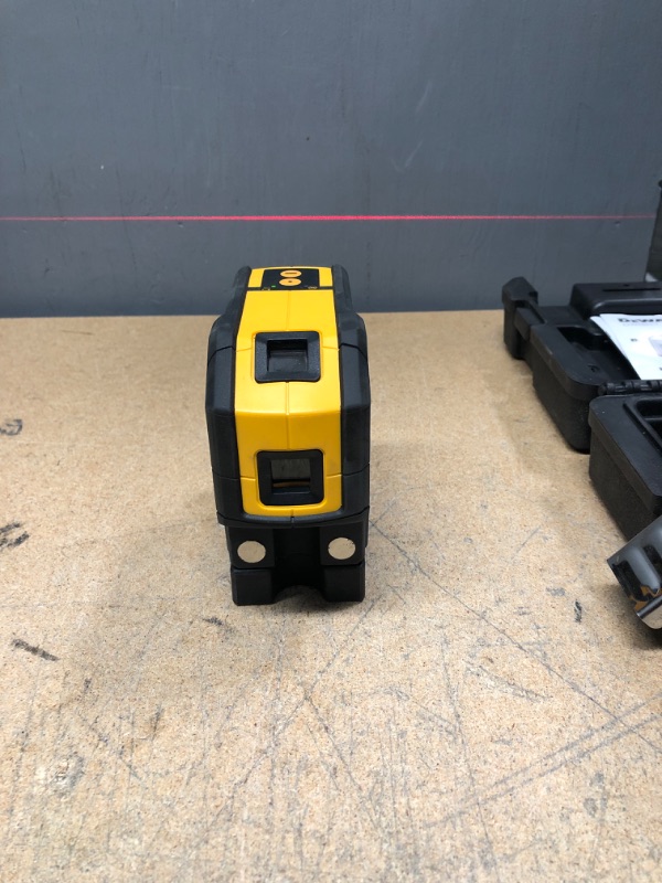 Photo 1 of DEWALT 165 ft. Red Self-Leveling 5-Spot & Horizontal Line Laser Level with (3) AA Batteries & Case