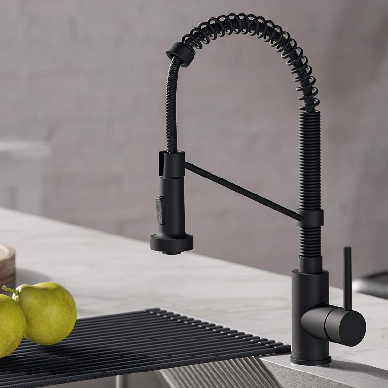 Photo 1 of 
Kraus KPF-1610MB Bolden 18-Inch Commercial Kitchen Faucet with Dual Function Pull-Down Sprayhead in all-Brite Finish, 18 inch, Matte Black