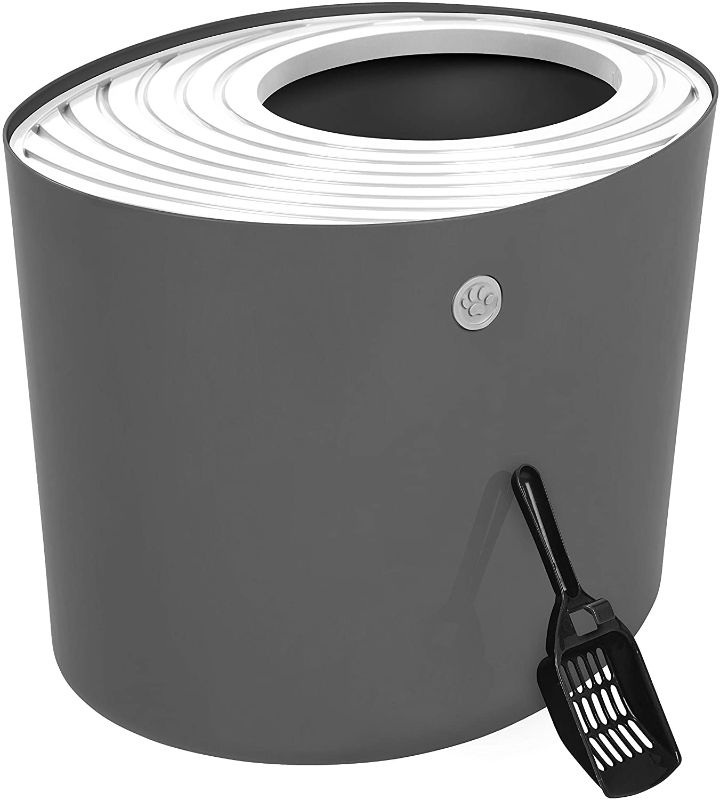Photo 1 of  Cat Litter Box with Cat Litter Scoop - Large - Gray