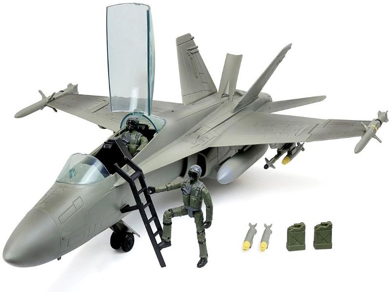 Photo 1 of Click N Play Military Air Force Super Hornet Fighter Jet 16 Piece Play Set in Navy
