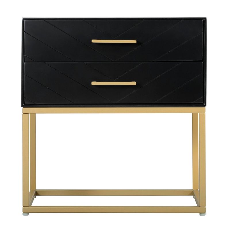 Photo 1 of (DAMAGE)Tommy Hilfiger Ellias Bedside Table Black and Gold
