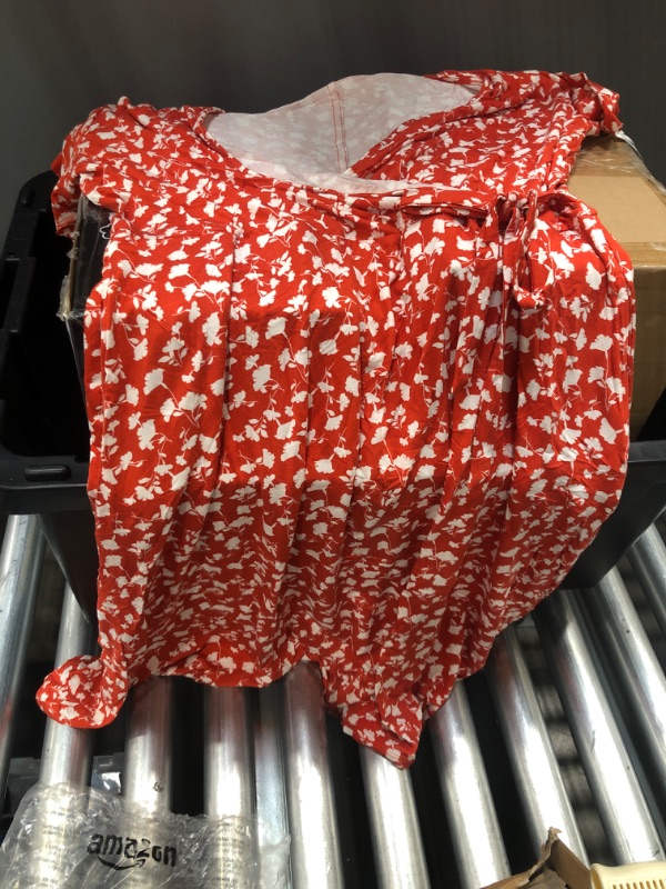 Photo 2 of Amazon Essentials Women's Cap-Sleeve Faux-Wrap Dress (L)
