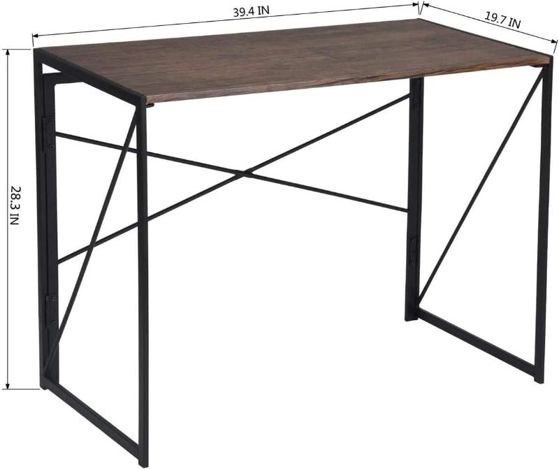 Photo 1 of Writing Computer Desk Modern Simple Study Desk Industrial Style Folding Laptop Table for Home Office Notebook Desk Vintage
