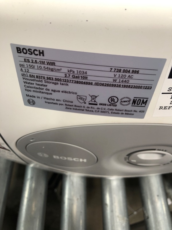 Photo 3 of Bosch Electric Mini-Tank Water Heater Tronic 3000 T 4-Gallon (ES4) - Eliminate Time for Hot Water - Shelf, Wall or Floor Mounted
