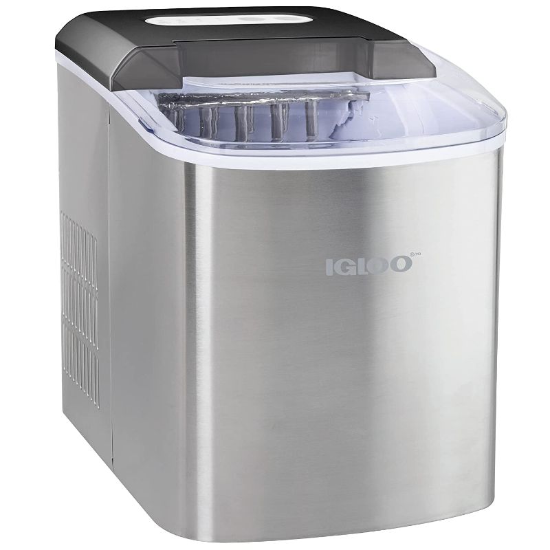 Photo 1 of **PARTS ONLY**
Igloo Automatic Portable Electric Countertop Ice Maker Machine, 26 Pounds in 24 Hours, 9 Ice Cubes Ready in 7 minutes, With Ice Scoop and Basket, Perfect for Water Bottles, Mixed Drinks, Parties
