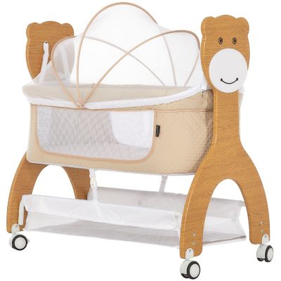 Photo 1 of Dream on Me Cub Portable Bassinet Rocking Cradle Best for Small Living Space Compact Portable Bassinet in Beige
