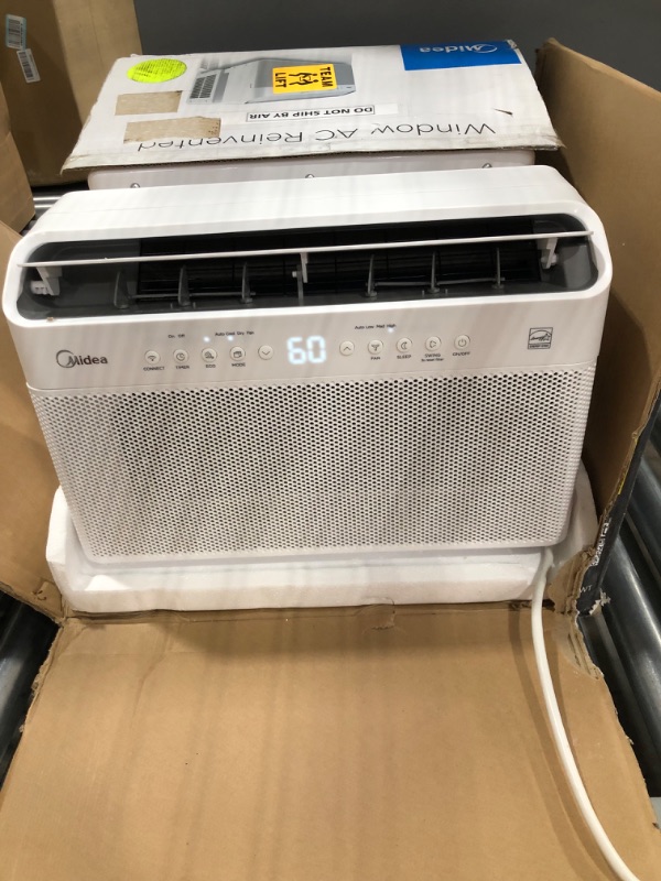Photo 2 of ***PARTS ONLY*** Midea 8,000 BTU U-Shaped Smart Inverter Window Air Conditioner–Cools up to 350 Sq. Ft., Ultra Quiet with Open Window Flexibility, Works with Alexa/Google Assistant, 35% Energy Savings, Remote Control
