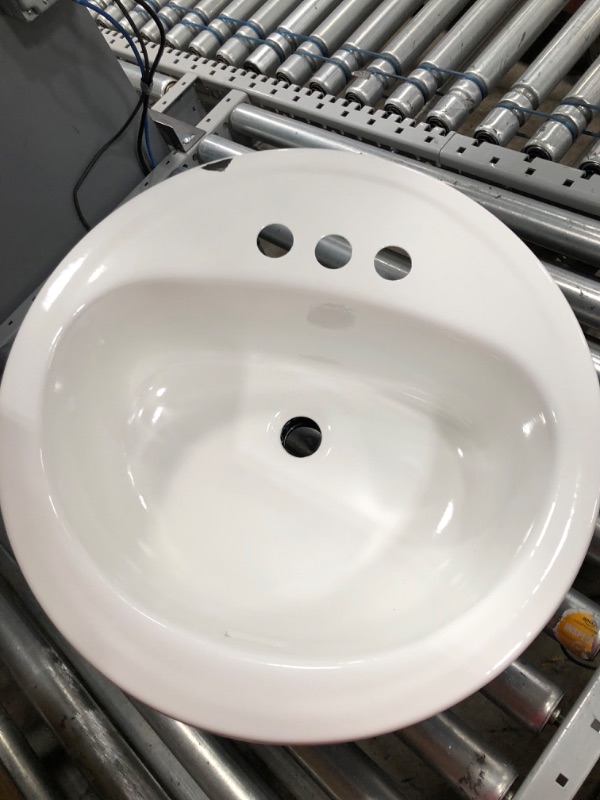 Photo 3 of Bootz Industries 021-2437-00 Bathroom Sink, Round, Steel, 19", White
