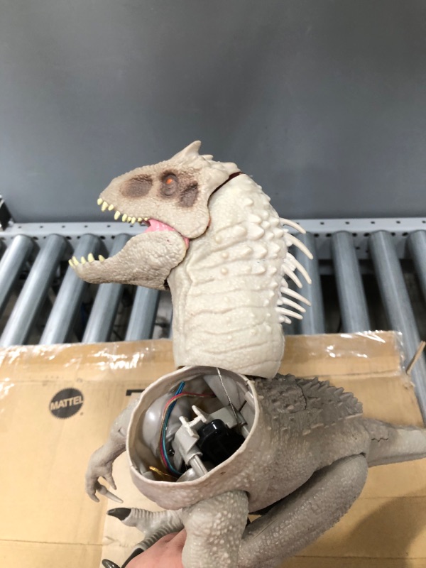 Photo 3 of Jurassic World Destroy ‘N Devour Indominus Rex with Chomping Mouth, Slashing Arms, Lights & Realistic Sounds, Swallows 3 Human Action Figures
