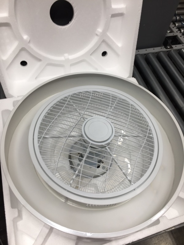 Photo 1 of  Modern Macaron Flush Mount Ceiling Fan with Light for Indoor Kitchen Bathroom Bedroom,Remote LED 3 Color Lighting Low Profile Quiet Electric Fan with 4 ABS Blades, 22 inches 