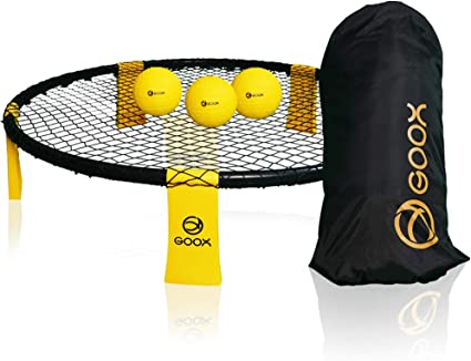 Photo 1 of GOOX Spike Game Set Ball Game Set 3 Ball Kit Played Outdoors, Indoors, Yard, Tailgate, Park, Lawn, Beach Toss Game Playground Ball Game for Boys, Girls, Adults, Family with Playing Net, Carrying Bag
