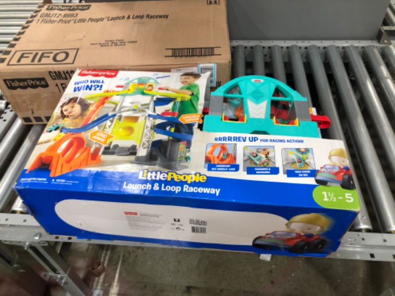 Photo 2 of Fisher-Price Little People Launch & Loop Raceway, vehicle playset for toddlers and preschool kids
