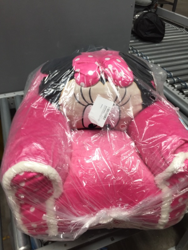 Photo 1 of Idea Nuova Disney Minnie Mouse Figural Bean Bag Chair with Sherpa Trim, Ages 3+, Pink
