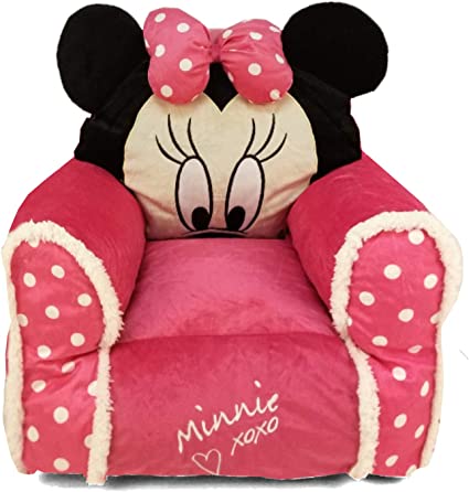 Photo 1 of Idea Nuova Disney Minnie Mouse Figural Bean Bag Chair with Sherpa Trim, Ages 3+, Pink
