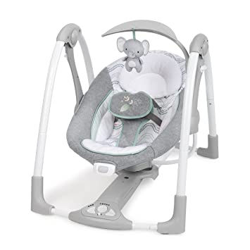 Photo 1 of Ingenuity ConvertMe 2-in-1 Compact Portable Baby Swing & Infant Seat, Battery-Saving Automatic Sway, Vibrations, Nature Sounds - Swell
