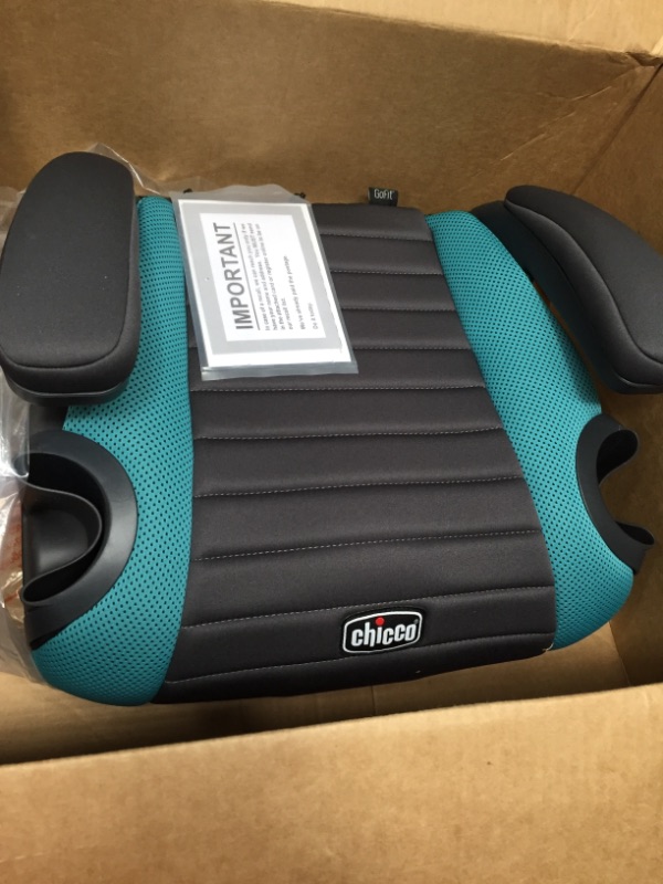 Photo 2 of Chicco GoFit Backless Booster Car Seat, Travel Booster Seat for Car, Portable Car Booster Seat for Children 40-110 lbs. | Raindrop/Blue
