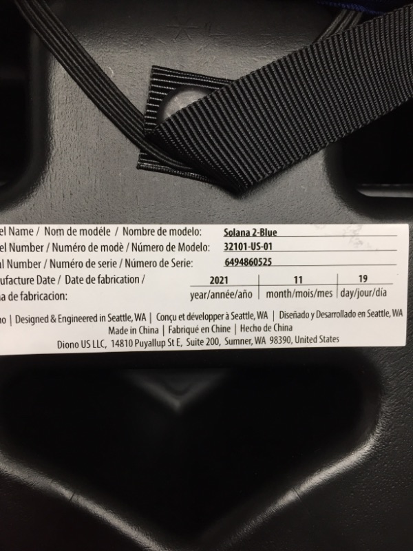 Photo 3 of Diono Solana 2 XL, Dual Latch Connectors, Lightweight Backless Belt-Positioning Booster Car Seat, 8 Years 1 Booster Seat, Blue
