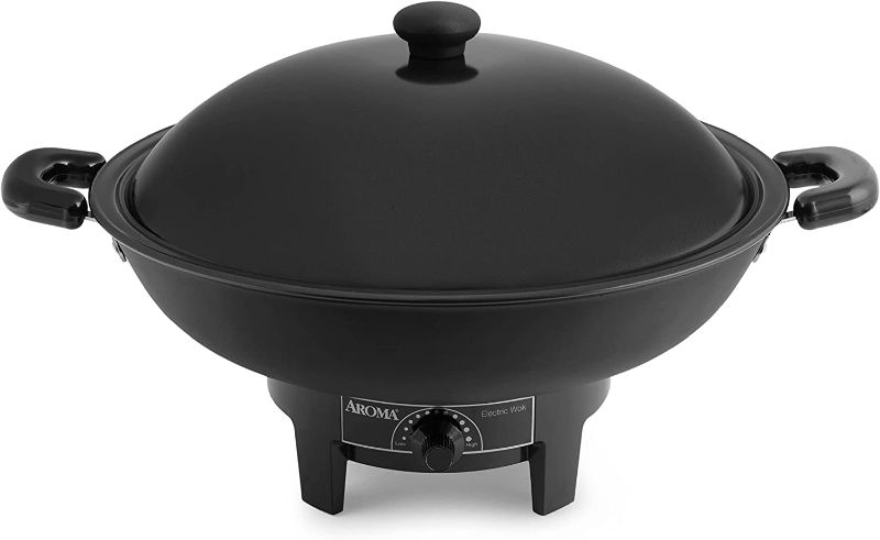 Photo 1 of Aroma Housewares AEW-305 Electric Wok Easy Clean Nonstick, Dishwasher Safe, 7Qt, Black