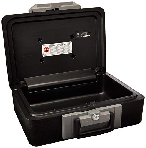 Photo 1 of SentrySafe 1160 Fireproof Lock Box, 0.25 Cubic Feet, Black, 16 Pounds