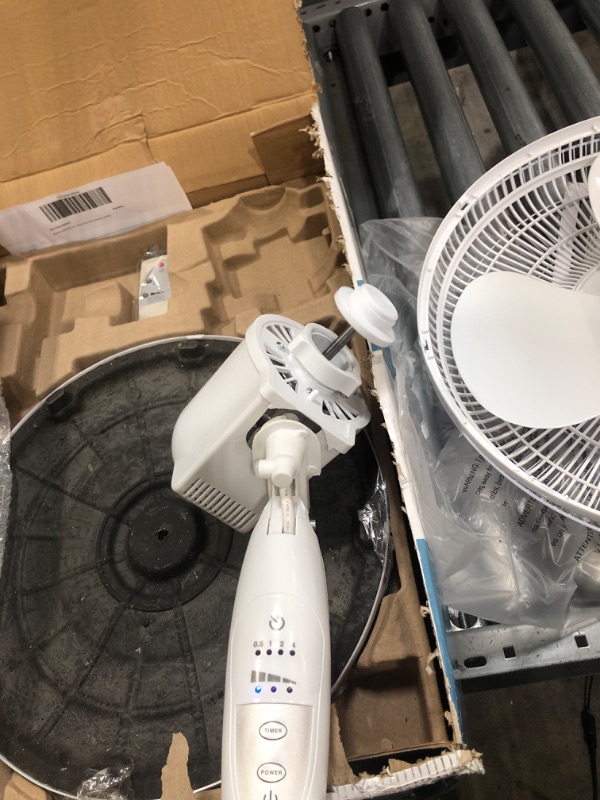 Photo 2 of Black & Decker 16 In. Stand Fan with Remote, White - 16" Diameter - 3 Speed - Durable, Adjustable Height, Tilt Angle, Oscillating, Timer-off Function - 22.8" Height x 17.7" Width x 15.8" Depth - White