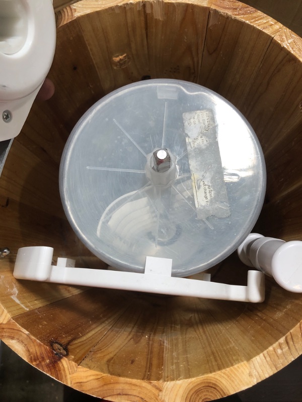 Photo 1 of **PARTS ONLY**
Elite Gourmet EIM916 Old Fashioned 6 Quart Vintage Wood Bucket Electric Maker Machine Appalachian, Bonus Classic Die-Cast Hand Crank, Uses Rock Salt Churns Ice Cream in Minutes, Pine
