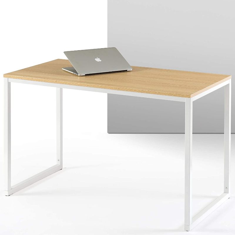 Photo 1 of ZINUS Jennifer 47 Inch Computer Workstation / Office Desk - White Frame & Natural Top
