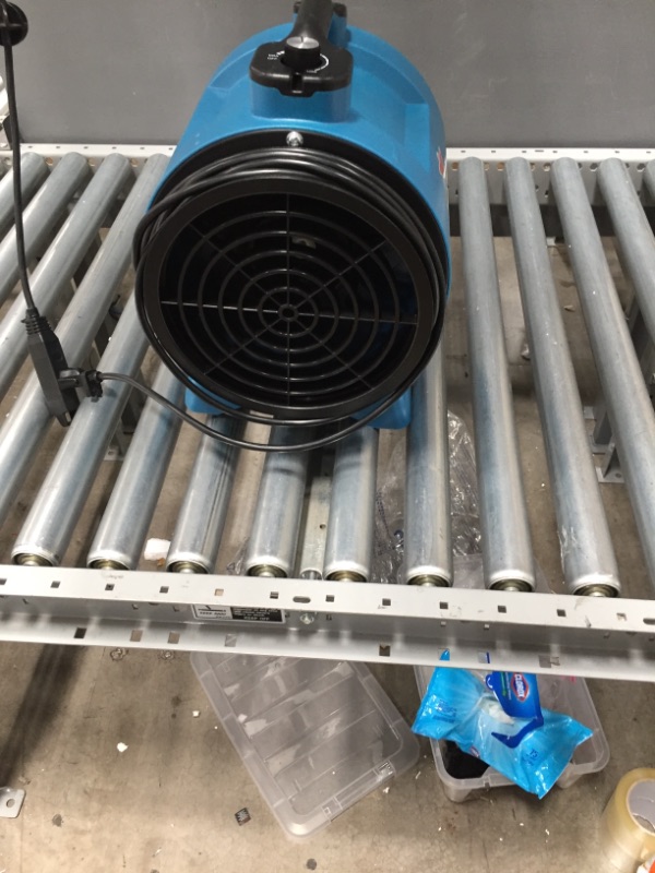 Photo 2 of XPOWER X-8 8" Diameter Industrial Confined Space Ventilation Fan – for Man Holes, Valve Volts, Wet Wells, Tankers - Blue
**USED**