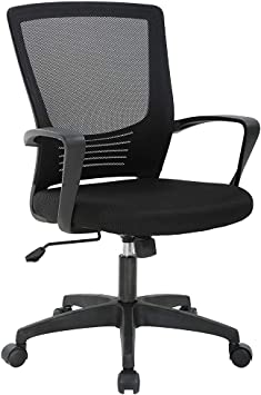 Photo 1 of Office Chair Ergonomic Desk Chair Swivel Rolling Computer Chair Executive Lumbar Support Task Mesh Chair Metal Base for Home Office, Black
