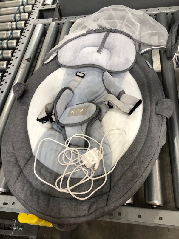 Photo 1 of Nova Baby Swing for Infants - Motorized Portable Swing, Bluetooth Music Speaker with 10 Preset Lullabies, Remote Control, Gray - Jool Baby

