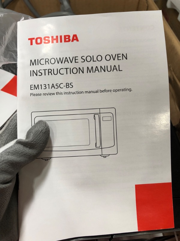 Photo 5 of ***PARTS ONLY***
Toshiba EM131A5C-BS Microwave Oven with Smart Sensor, Easy Clean Interior, ECO Mode and Sound On/Off, 1.2 Cu Ft, Black Stainless Steel
