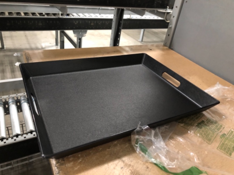 Photo 2 of  RST-1522-BK 20" x 15" Black Plastic Non-Skid Room Service Tray
