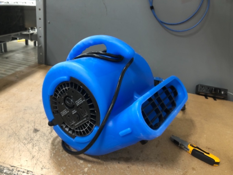 Photo 2 of 1/4 HP Air Mover Blower Fan for Water Damage Restoration Carpet Dryer Floor Home and Plumbing Use in Blue
