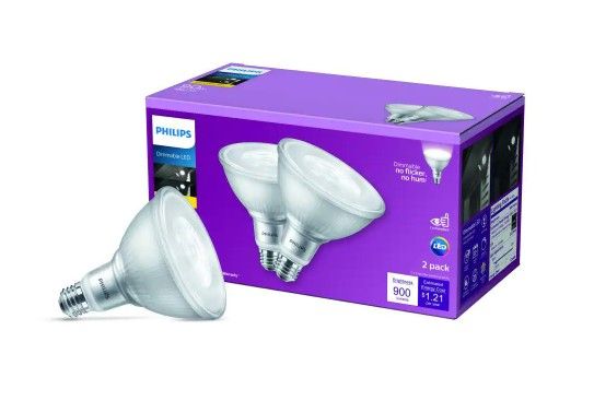 Photo 1 of **PACK OF 2**
90-Watt Equivalent PAR38 Dimmable LED Flood Light Bulb Bright White (3000K) (2-Pack)
