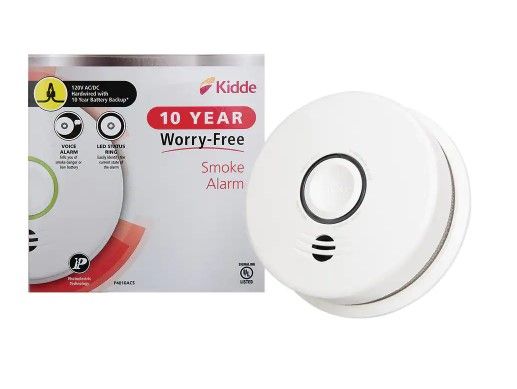 Photo 1 of 10 Year Worry-Free Hardwired Smoke Detector with Voice Alarm and Ambient Light Ring
