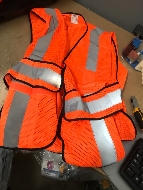 Photo 2 of Hi Visibility Orange Class 2 Reflective Adjustable Safety Vest
