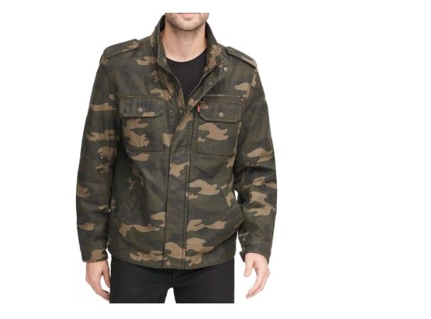 Photo 1 of Levi's Men's Washed Cotton Military Jacket (Medium)
