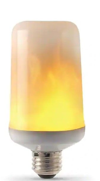 Photo 1 of EcoSmart
3-Watt Equivalent A19 Cylinder Flame Design LED Light Bulb Amber (2-Pack)