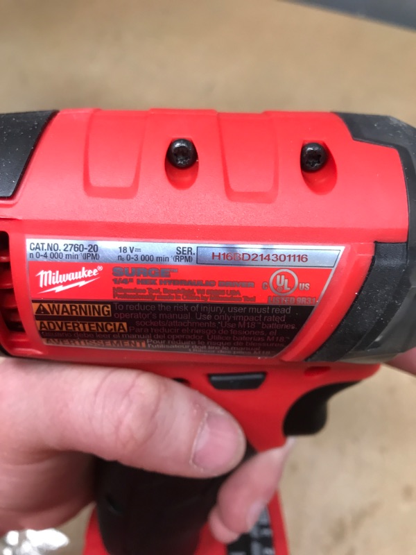 Photo 2 of Milwaukee
M18 FUEL SURGE 18-Volt Lithium-Ion Brushless Cordless 1/4 in. Hex Impact Driver (Tool-Only)