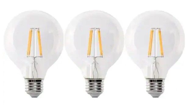 Photo 1 of 100-Watt Equivalent G25 E26 Dimmable Filament CEC 90 CRI Clear Glass LED Light Bulb, Bright White 3000K (3-Pack)
