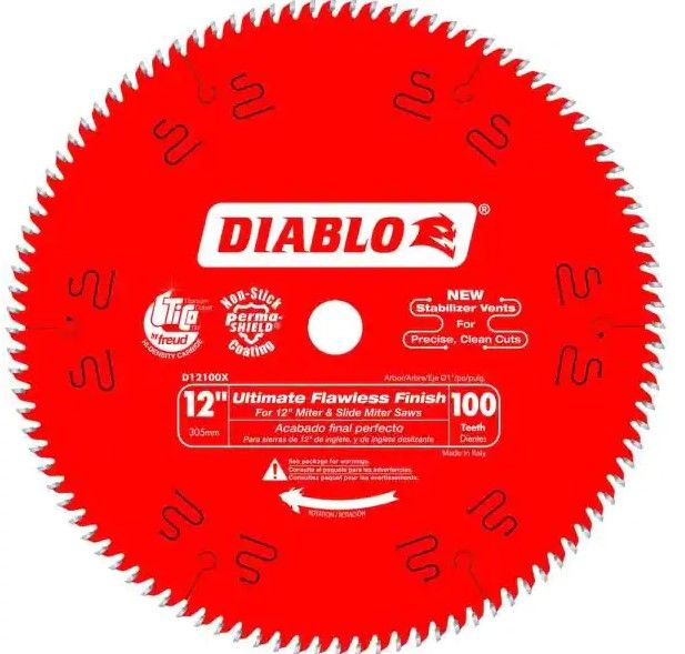 Photo 1 of 12 in. x 100-Tooth Ultimate Polished Finish Circular Saw Blade
