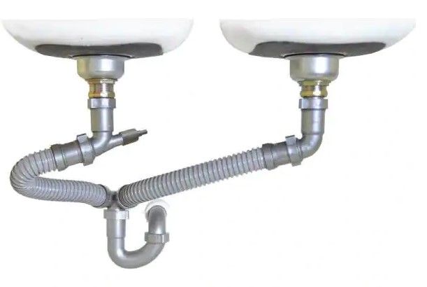 Photo 1 of 1-1/2 in. All-in-One Drain Kit for Double Bowl Kitchen Sinks
