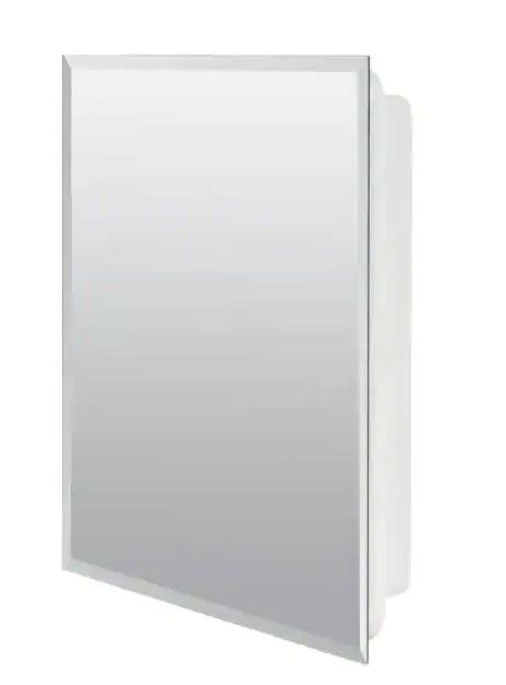 Photo 1 of 16 in. W x 20 in. H X 4 in. D Recessed or Surface Mount Frameless Beveled Bathroom Medicine Cabinet
