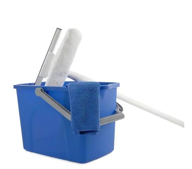 Photo 1 of 10 in. Window Washing Starter Kit with Pole and Bucket
