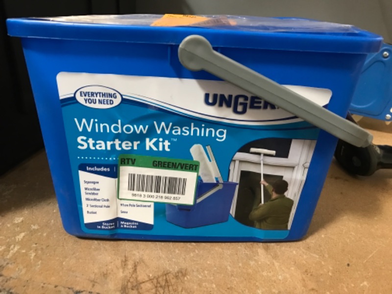 Photo 2 of 10 in. Window Washing Starter Kit with Pole and Bucket
