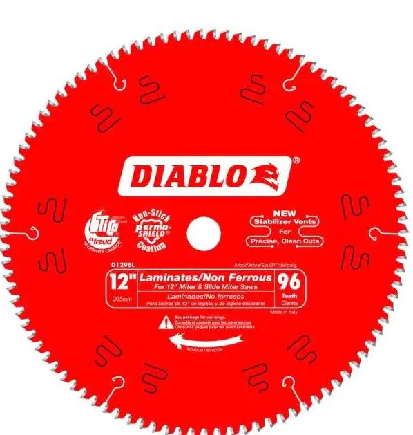 Photo 1 of 12 in. x 96-Tooth Laminate/Aluminum/Plastics Circular Saw Blade
