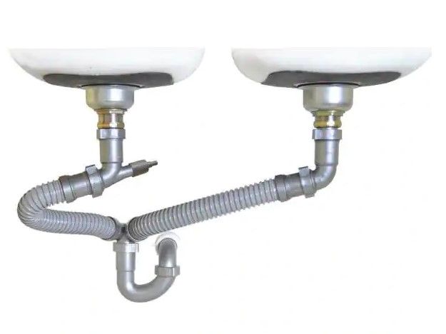 Photo 1 of 1-1/2 in. All-in-One Drain Kit for Double Bowl Kitchen Sinks
