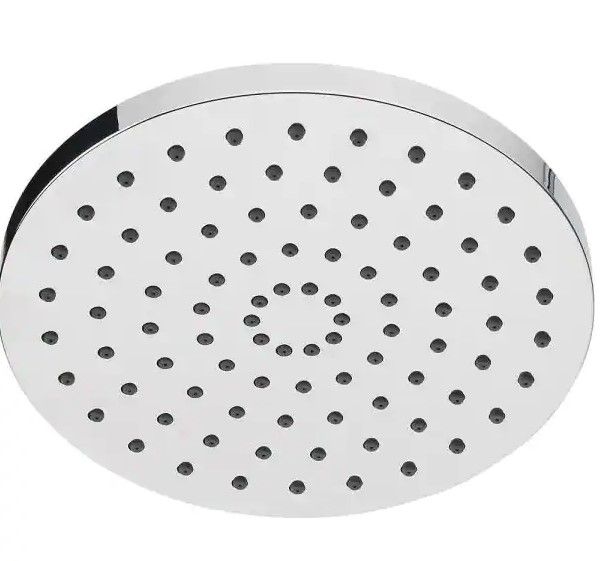 Photo 1 of 1-Spray 8 in. Single Wall Mount Fixed Rain Shower Head in Chrome
