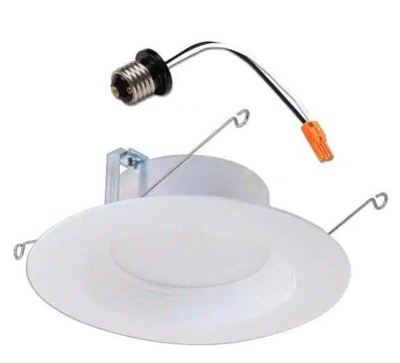 Photo 1 of 5 in. and 6 in. 2700K Integrated LED Recessed Ceiling Light Retrofit Trim at 90 CRI Warm White Title 20 Compliant
