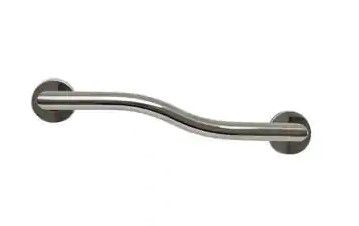 Photo 1 of 14 in. Right-Hand Modern Wave Shaped Grab Bar in Polished Stainless
